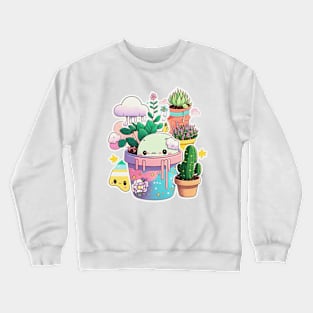 super cute kawaii plants and pots pack Crewneck Sweatshirt